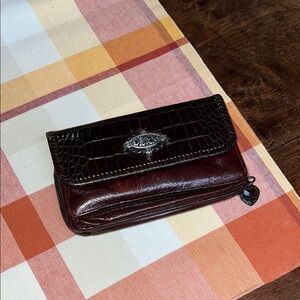 Brighton Dark Brown Croc-Embossed Wallet